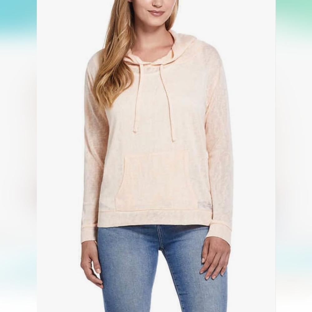 Weatherproof Vintage lightweight hoodie soft peach pink blush color. Size M